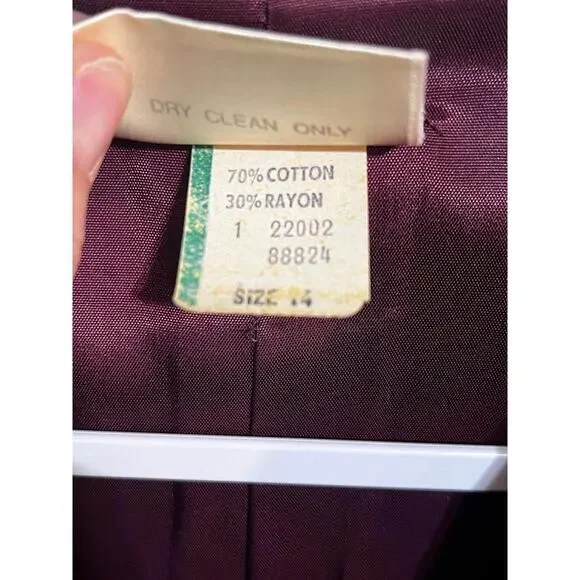 Vintage burgundy velvet Blazer - Picture 5 of 6